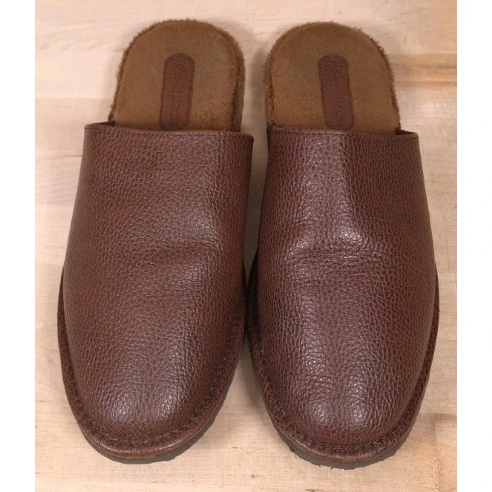 Beckett Simonon Jones Brown Leather Slip-On Slippers Size 12M